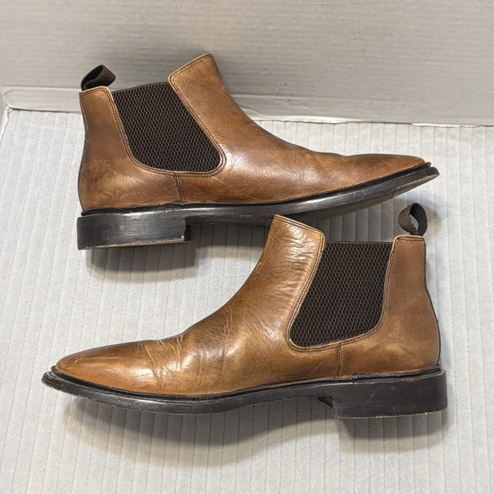 Frye Peyton Mens Size 11.5 Pull On Chelsea Boots Brown Leather Distressed